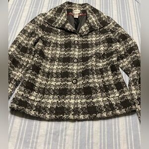 Chico's black and white tweed heavy blazer/dress jacket.